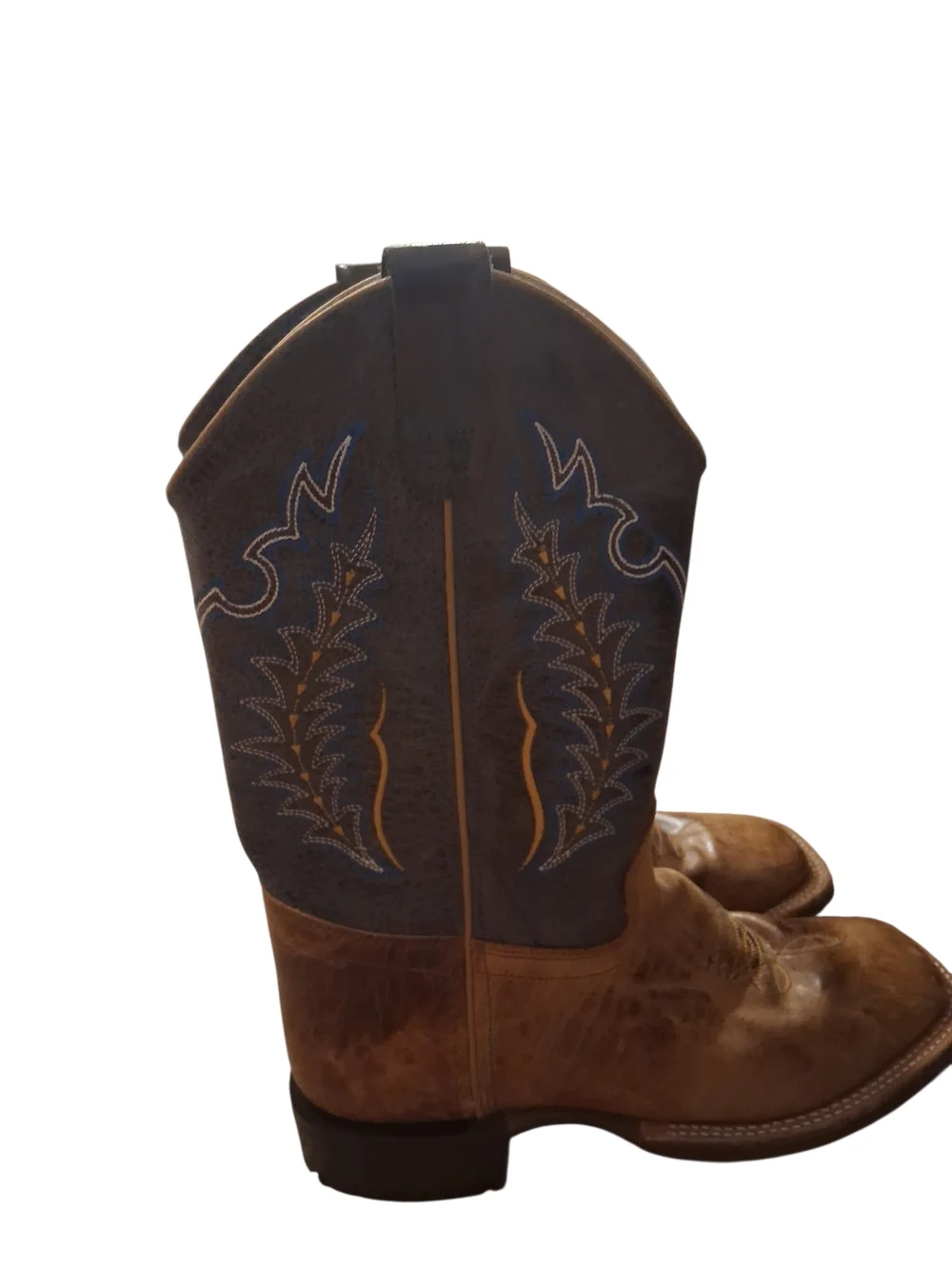 Old West Kids Two-Tone Brown and Black Western Boots